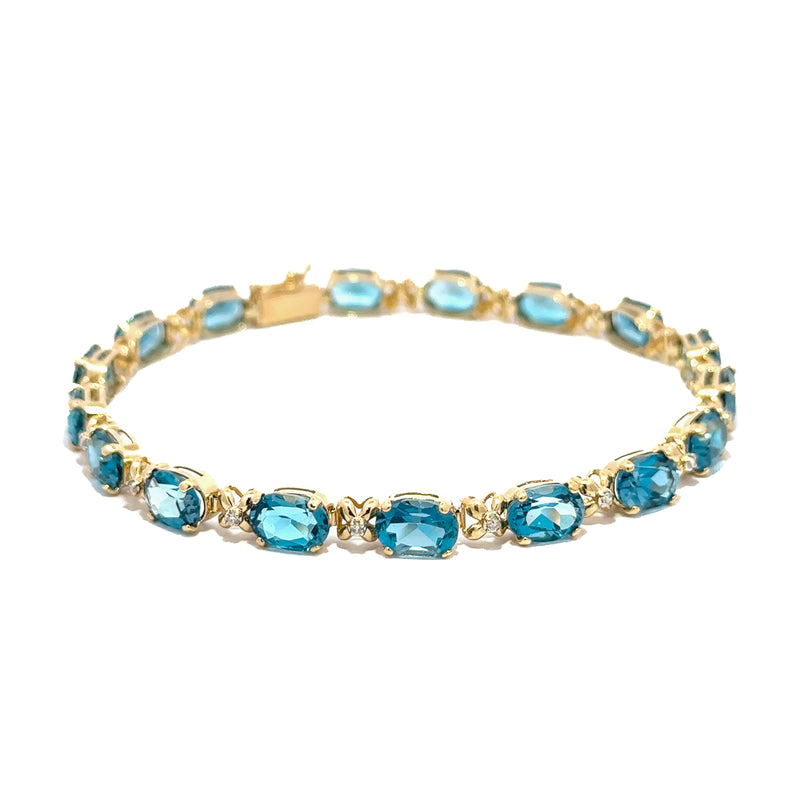 Pre-Owned Blue Topaz and Diamond Bracelet