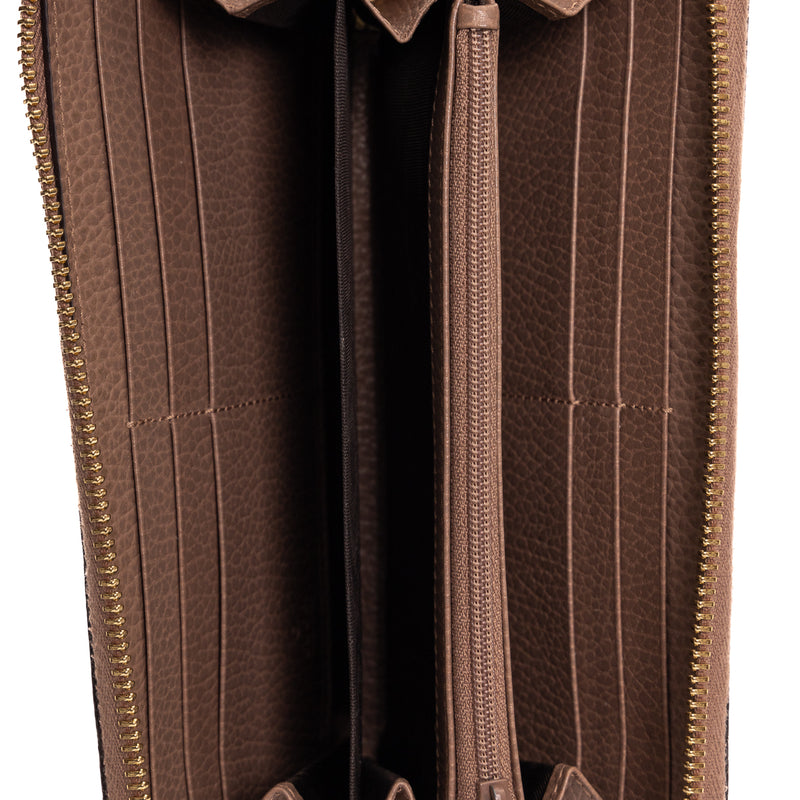 Pre-Owned Gucci GG Marmont Bi-Color Zip Around Wallet