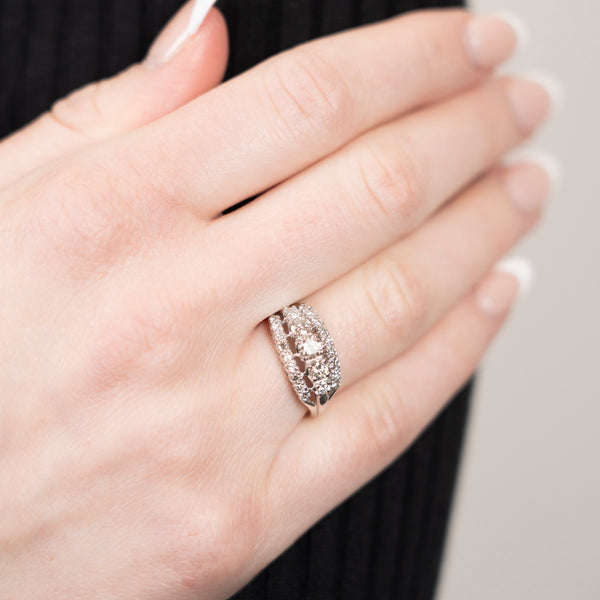 Pre-Owned Diamond Three-Row Ring