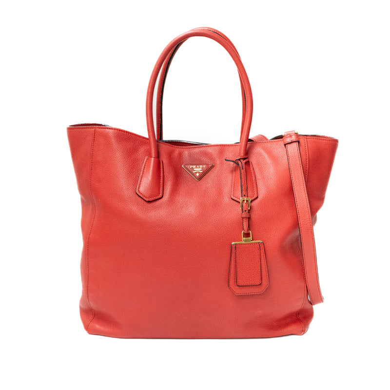 Pre-Owned Prada Vitello Grain Top Handle Tote