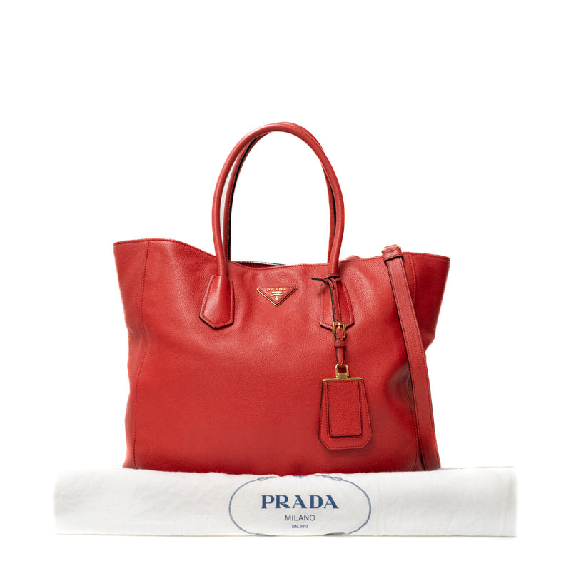 Pre-Owned Prada Vitello Grain Top Handle Tote