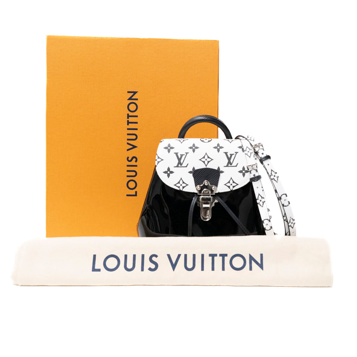 louis vuitton backpack black and orange Pre-Owned Louis Vuitton Hot Springs Mini Backpack