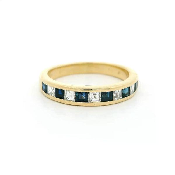 Pre-Owned Blue Sapphire and Diamond Band