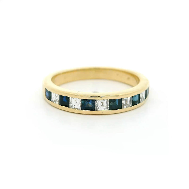 Pre-Owned Blue Sapphire and Diamond Band