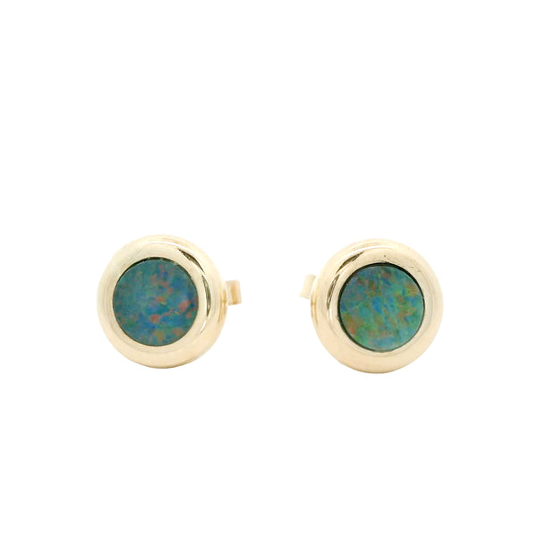 Pre-Owned Opal Bezel Stud Earrings