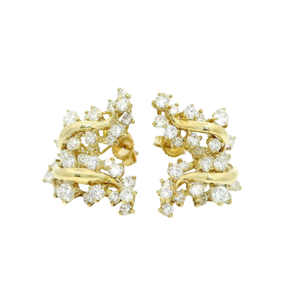 Pre-Owned Diamond Swirl Earrings