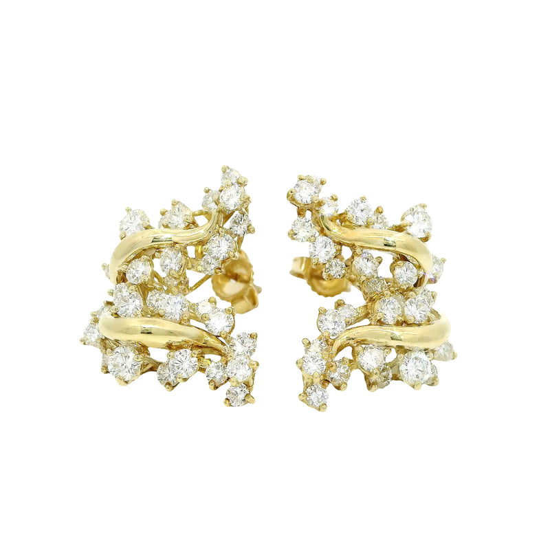 Pre-Owned Diamond Swirl Earrings