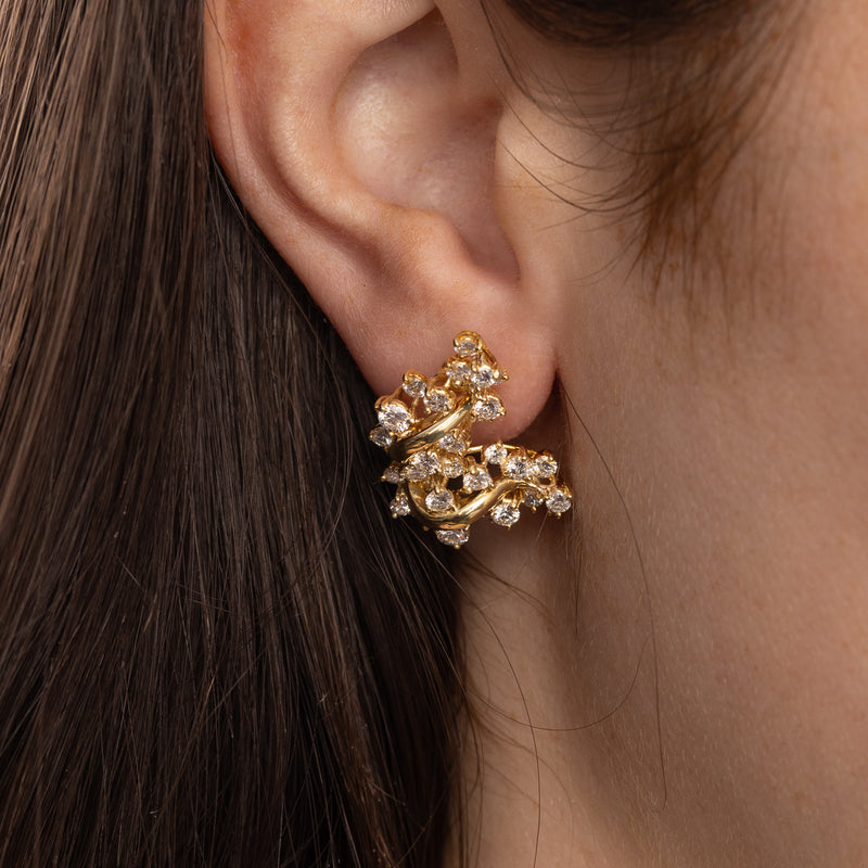 Pre-Owned Diamond Swirl Earrings