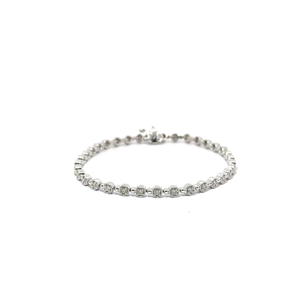 Michael Werdiger Diamond Millgrain Bez Line Bracelet