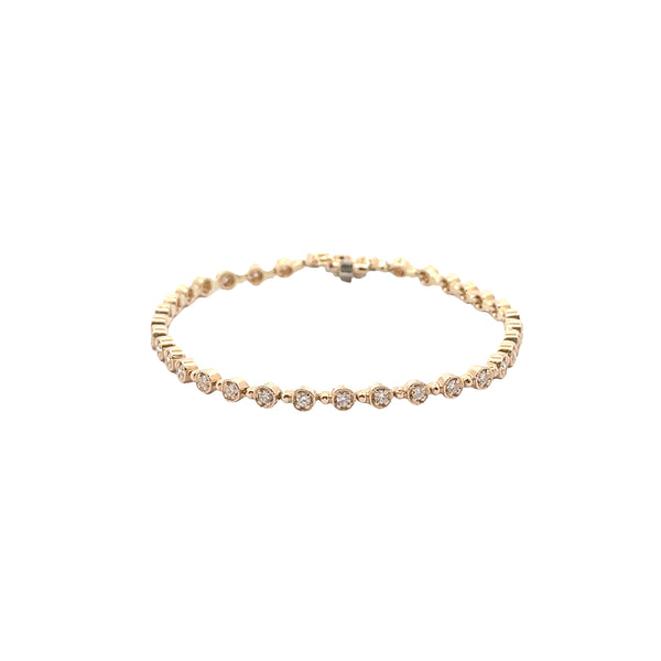 Michael Werdiger Diamond Millgrain Bez Line Bracelet