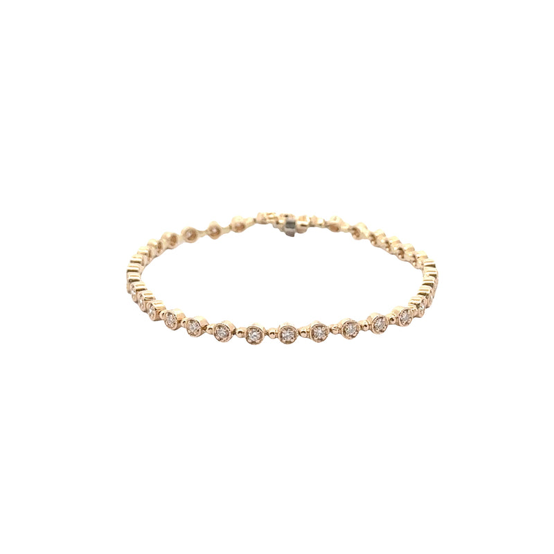 Michael Werdiger Diamond Millgrain Bez Line Bracelet