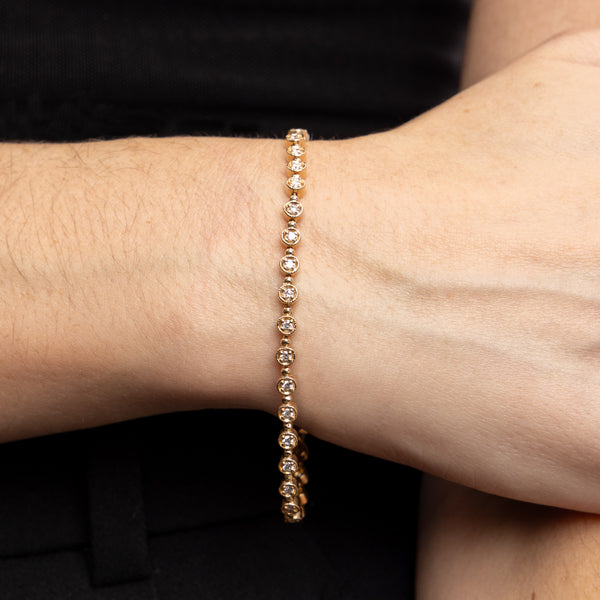 Michael Werdiger Diamond Millgrain Bez Line Bracelet