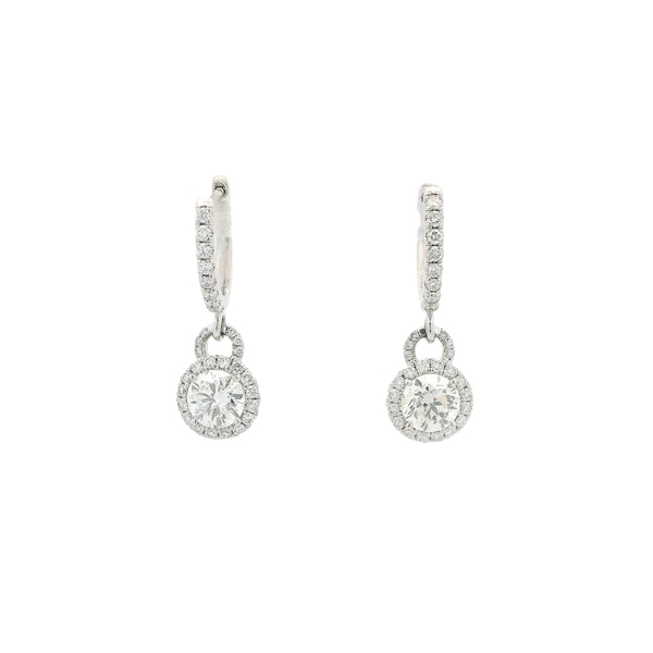Michael Werdiger Diamond Halo Dangle Earrings