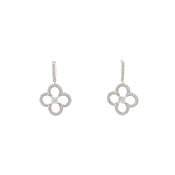 Michael Werdiger Diamond Clover Dangle Earrings