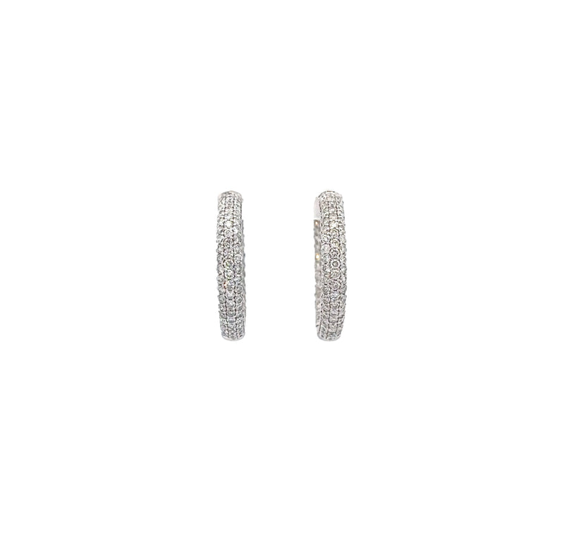 Michael Werdiger Diamond Three-Row Pave Inside Out Hoop Earrings