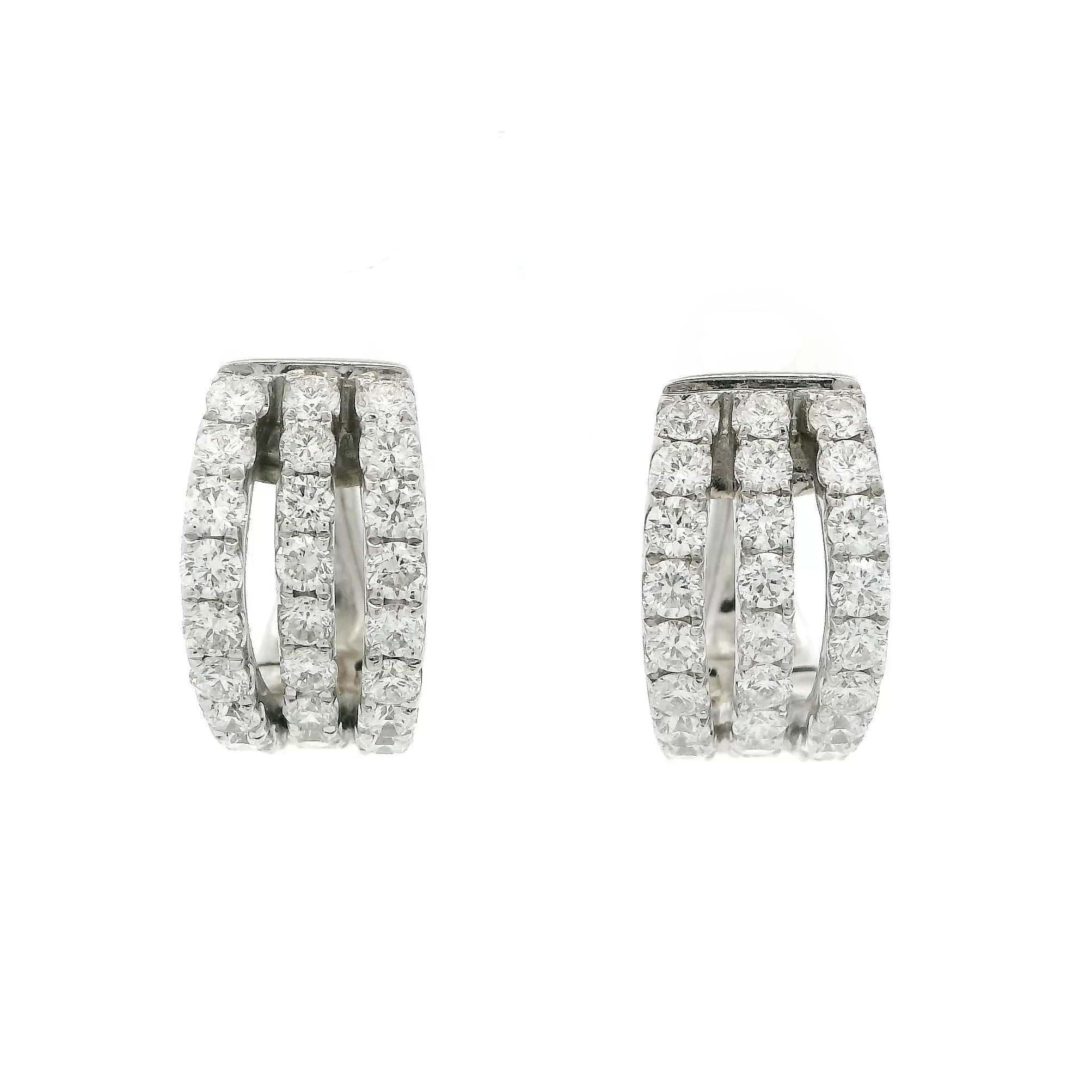 Michael Werdiger Diamond 3-Row Huggie Hoops