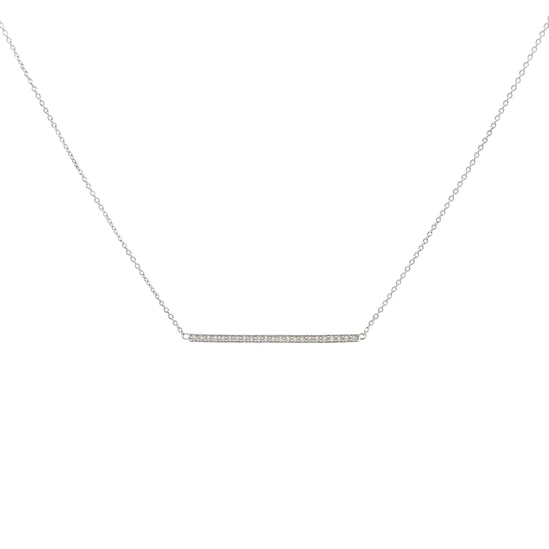 Michael Werdiger Diamond Millgrain Bar Necklace
