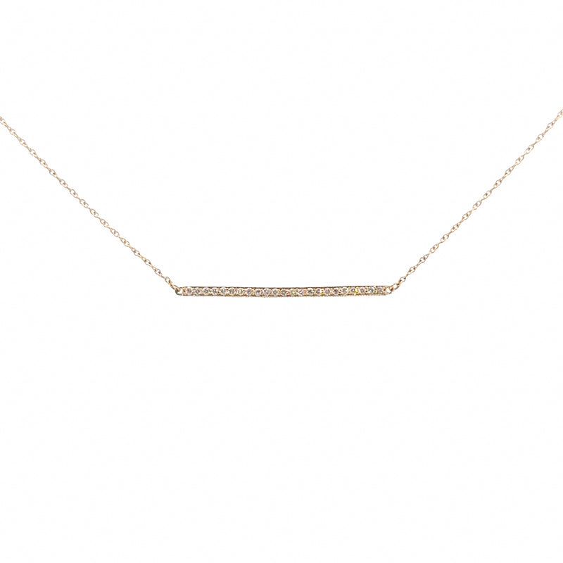Michael Werdiger Diamond Millgrain Bar Necklace
