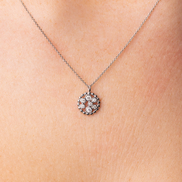 Michael Werdiger Diamond Circle Pendant Necklace