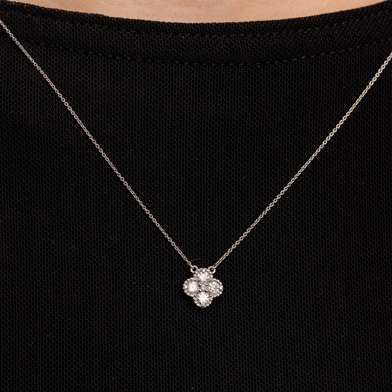 Michael Werdiger Diamond Clover Necklace