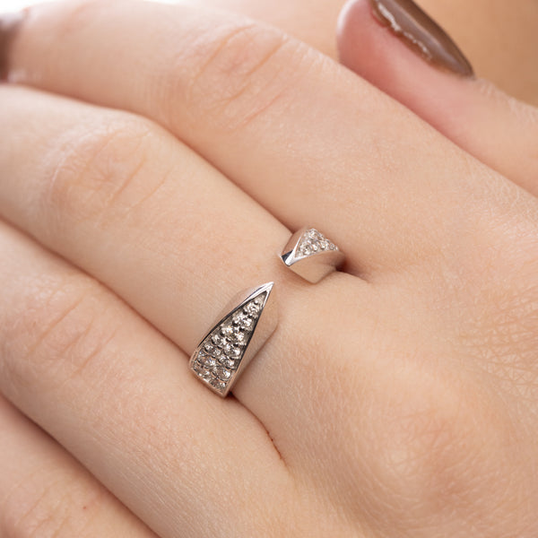 Michael Werdiger Diamond Pinched Open Center Ring