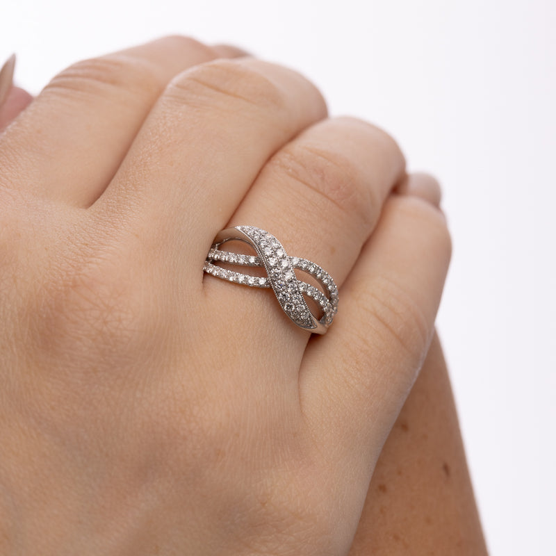 Michael Werdiger Diamond Crossover Ring