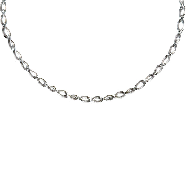 Pre-Owned Arafi Polished and Satin Twist Link Necklace