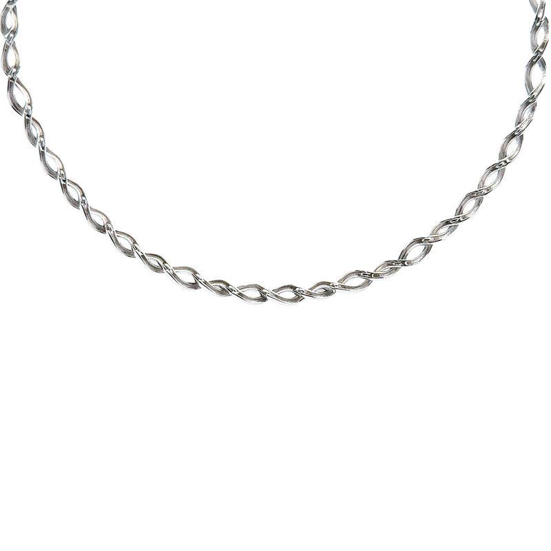 Pre-Owned Arafi Polished and Satin Twist Link Necklace