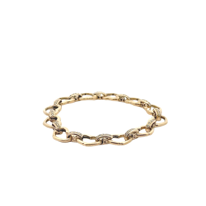Pre-Owned Aaron Basha Heart Open Link Diamond Bracelet