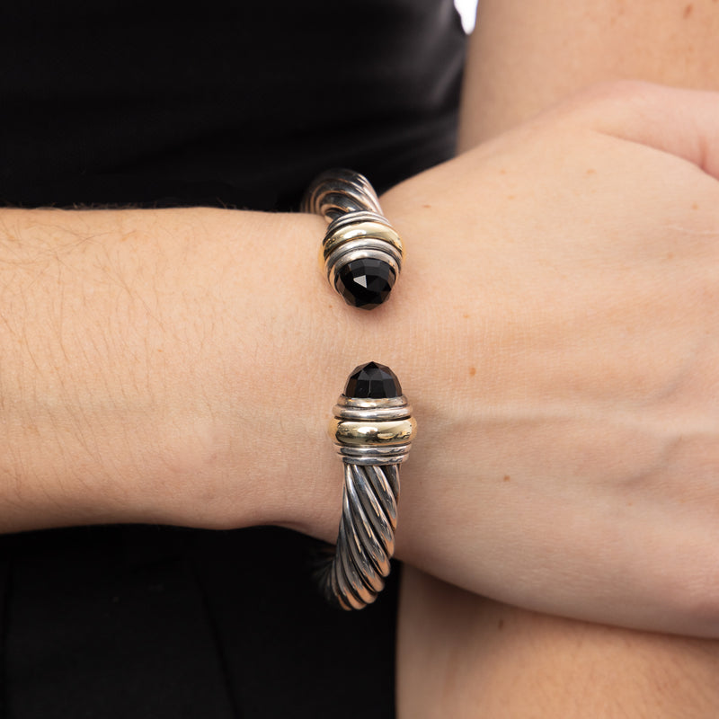 Pre-Owned David Yurman Black Onyx Cable Classic Cuff