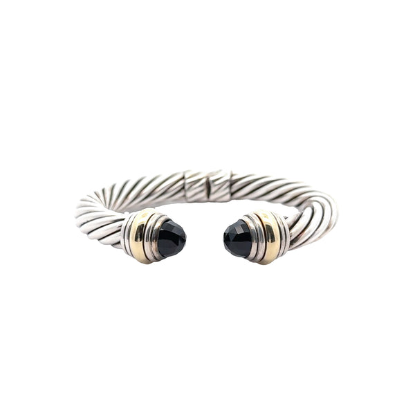 Pre-Owned David Yurman Black Onyx Cable Classic Cuff