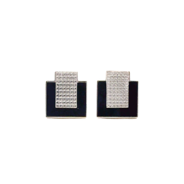 Pre-Owned  Scott Keating Deco Black Onyx Inlay Earrings