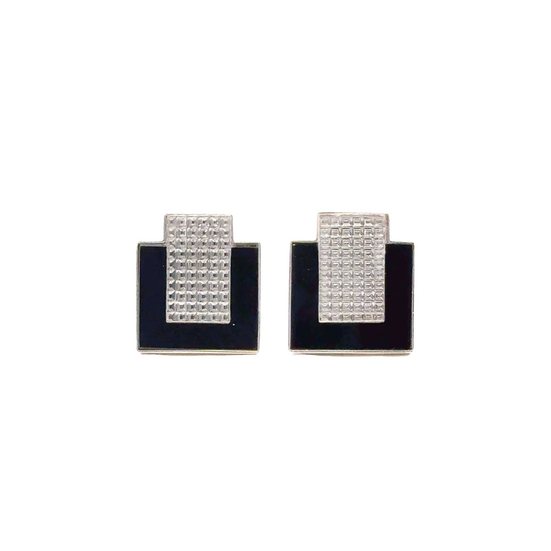 Pre-Owned  Scott Keating Deco Black Onyx Inlay Earrings