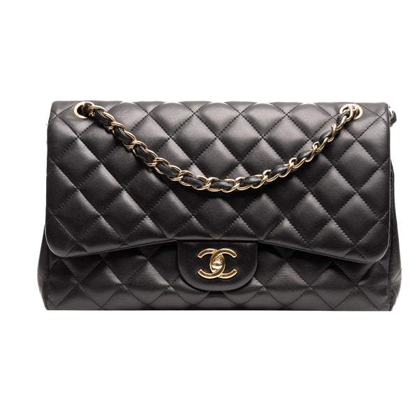 Pre-Owned Chanel Lambskin Jumbo Classic DLB Flap