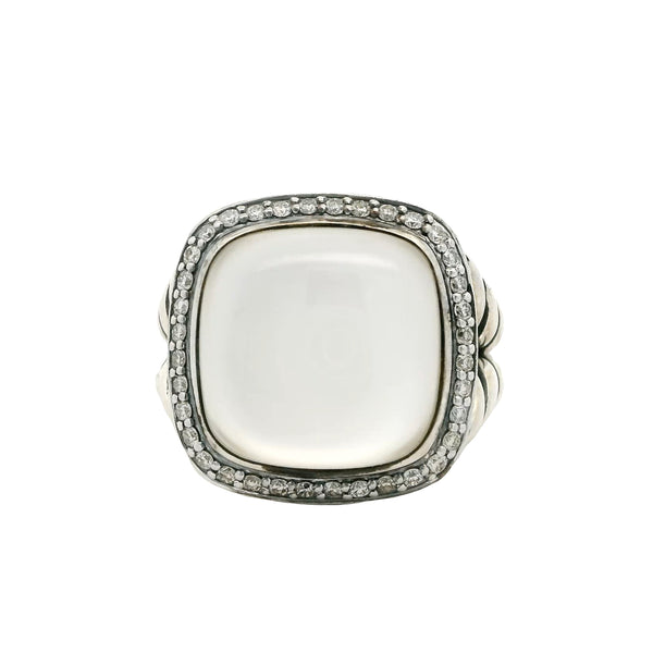 Pre-Owned David Yurman Mother of Pearl and Quartz Doublet Diamond Albion Ring
