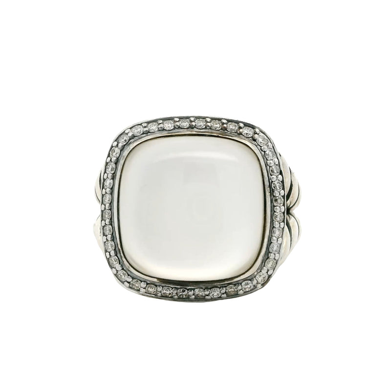 Pre-Owned David Yurman Mother of Pearl and Quartz Doublet Diamond Albion Ring