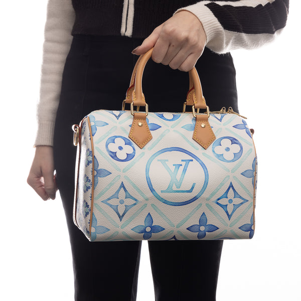 Pre-Owned Louis Vuitton By The Pool Monogram Tiles Speedy Bandoulière 25