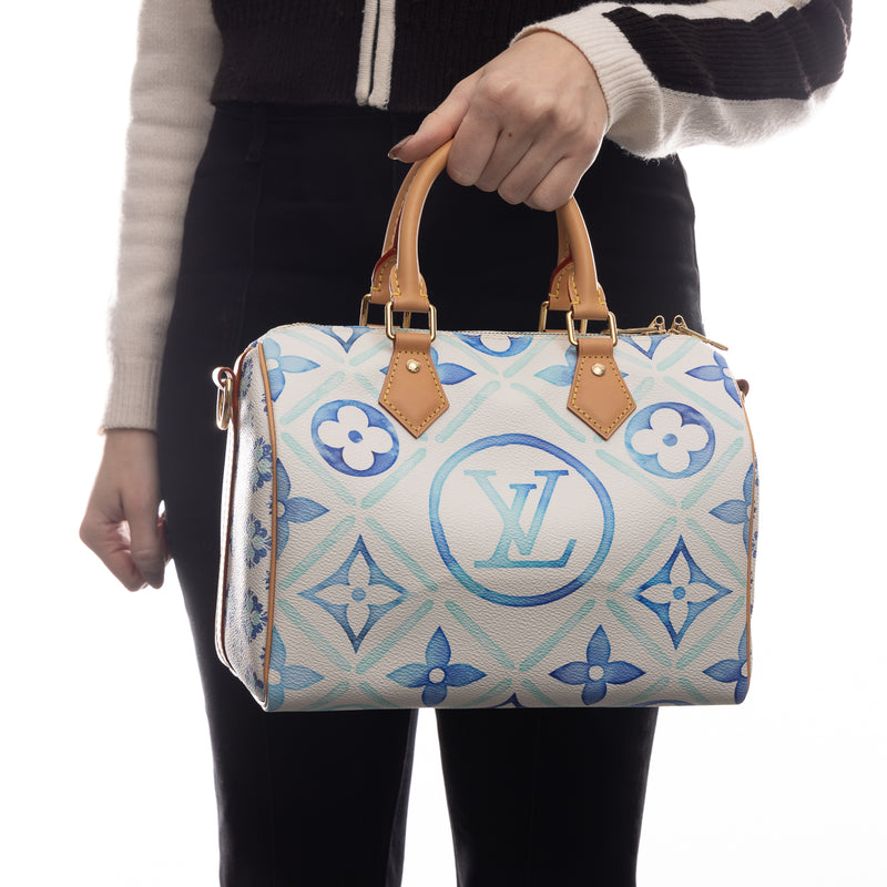 Pre-Owned Louis Vuitton By The Pool Monogram Tiles Speedy Bandoulière 25