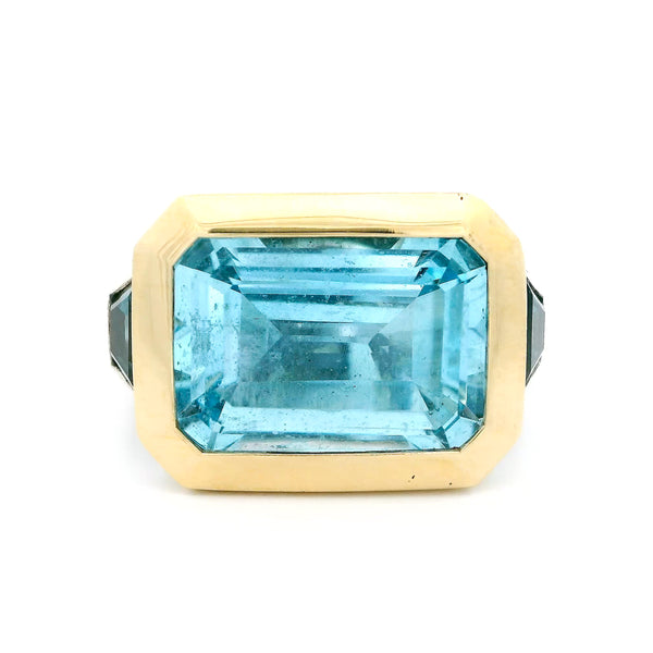 Pre-Owned David Yurman Blue Topaz Novella 3-Stone Ring
