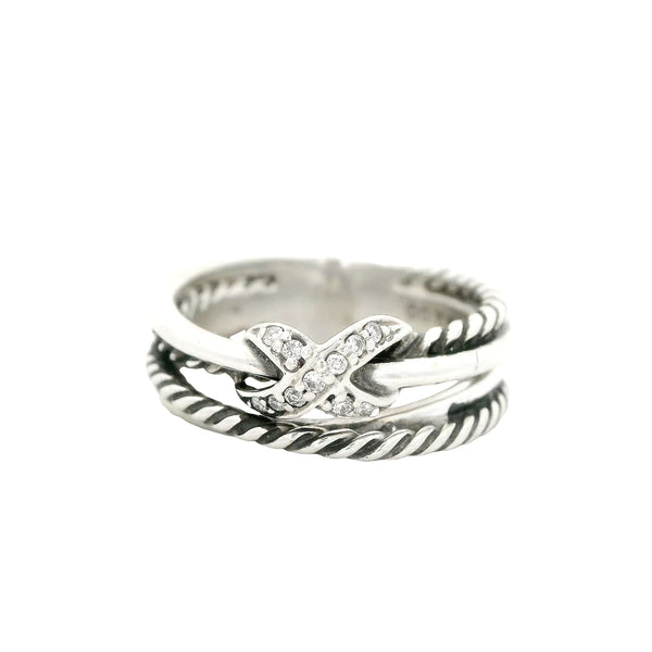 Pre-Owned David Yurman Diamond Crossover Ring