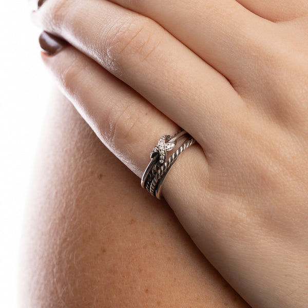 Pre-Owned David Yurman Diamond Crossover Ring