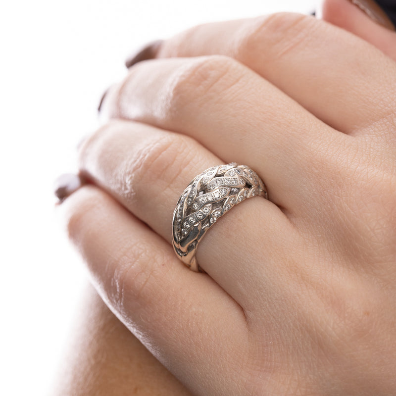 Pre-Owned John Hardy Diamond Chain Ring