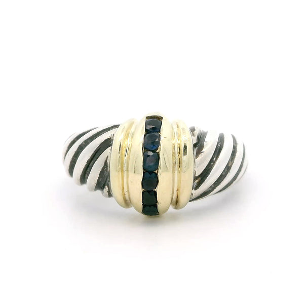 Pre-Owned David Yurman Blue Sapphire Cable Ring