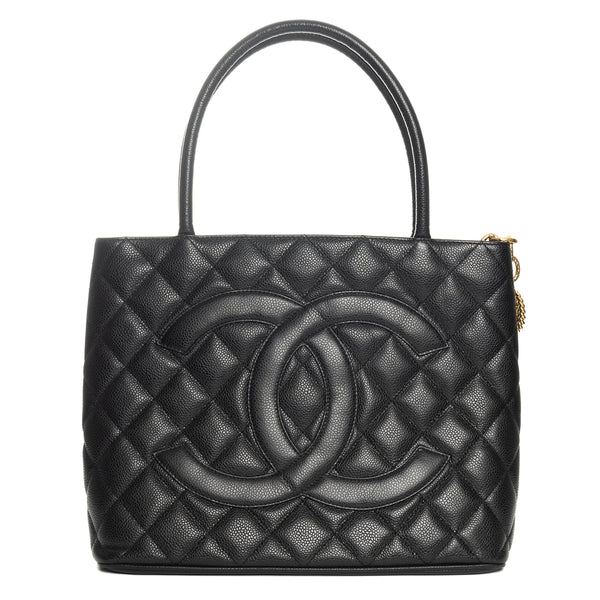 Pre-Owned Chanel Caviar Diamond Quilted Medium CC Medallion Tote