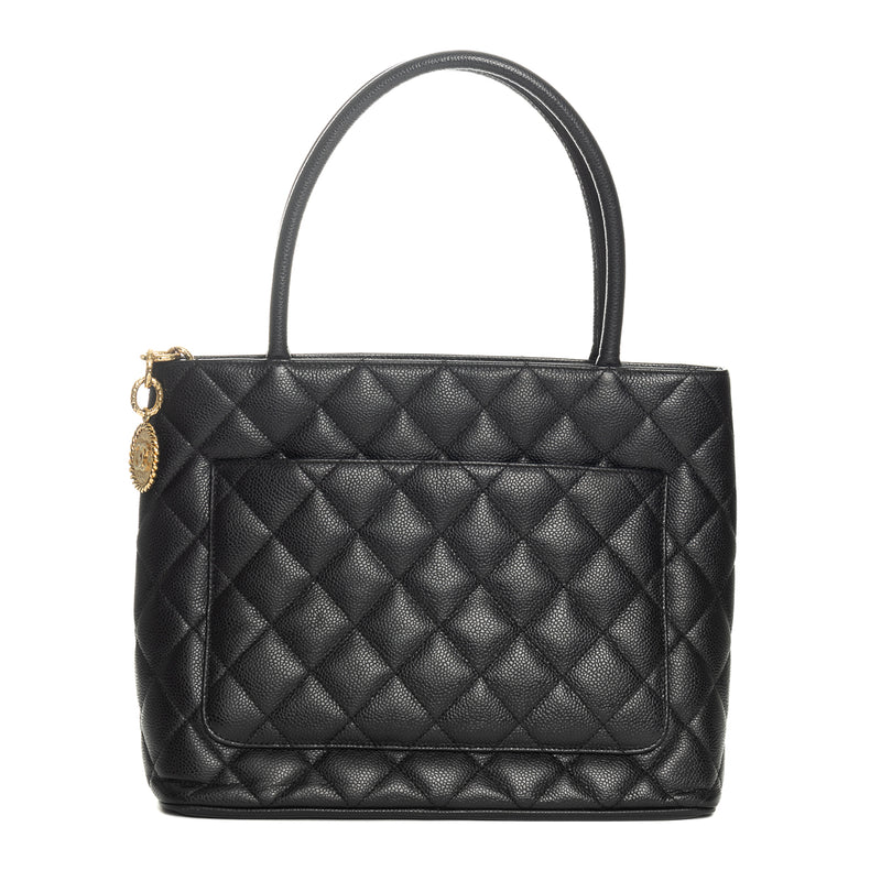 Pre-Owned Chanel Caviar Diamond Quilted Medium CC Medallion Tote