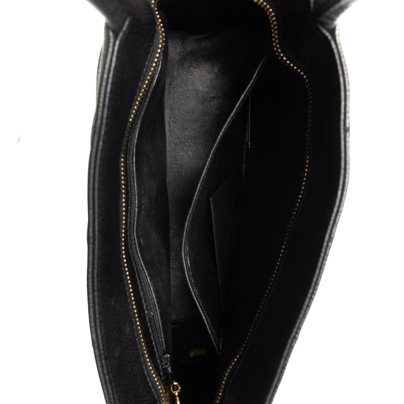 Pre-Owned Chanel Caviar Diamond Quilted Medium CC Medallion Tote