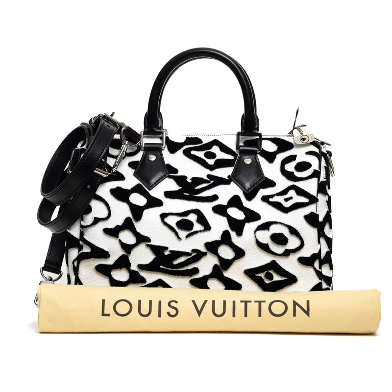 Pre-Owned Louis Vuitton x Urs Fischer Le Tufted Monogram Speedy Bandouliere 25