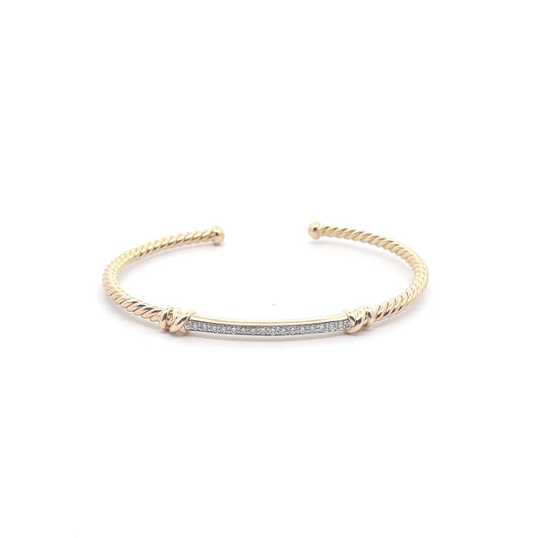 Pre-Owned David Yurman Diamond Petite Helena Station Bracelet