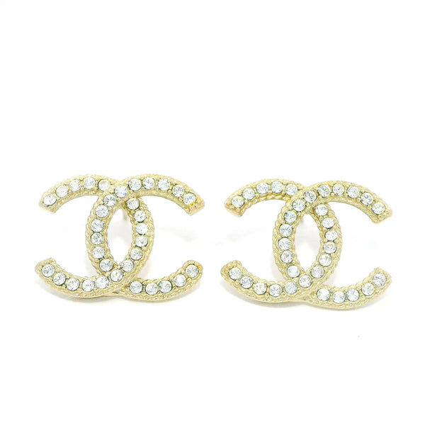 Pre-Owned Chanel Golden Crystal CC Strass Earrings