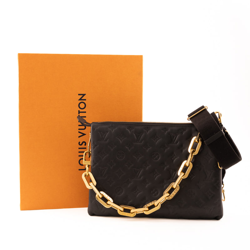 Pre-Owned Louis Vuitton Monogram Embossed Puffy Lambskin Coussin MM